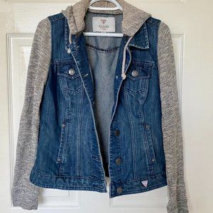 Guess Blue Dark Wash Denim Hoodie